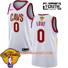 Maillot NBA Cleveland Cavaliers Kevin Love 0 2018 NBA Finals Patch Nike Blanc Swingman - Enfant